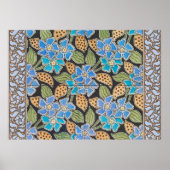 フラワーブルーエレガントペリウィンクルフローラクラシック ポスター (正面)