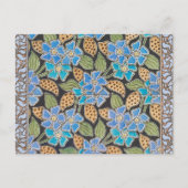 フラワーブルーエレガントペリウィンクルフローラクラシック ポストカード (正面)