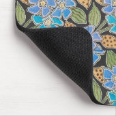 フラワーブルーエレガントペリウィンクルフローラクラシック マウスパッド (コーナー)