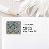 フラワーブルーエレガントペリウィンクルフローラクラシック ラベル (インサイチュ)