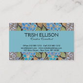 フラワーブルーエレガントペリウィンクルフローラクラシック 名刺 (裏面)