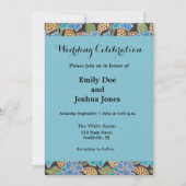 フラワーブルーエレガントペリウィンクルフローラクラシック 招待状 (正面)