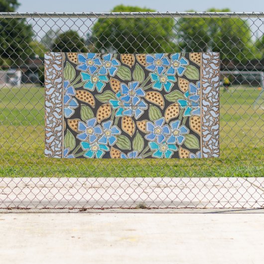 フラワーブルーエレガントペリウィンクルフローラクラシック 横断幕 (インサイチュ)