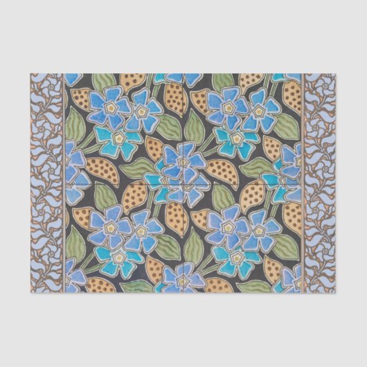 フラワーブルーエレガントペリウィンクルフローラクラシック 薄葉紙 (正面)