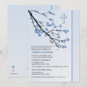 フラワーブルーブランチ招待状 招待状 (正面/裏面)