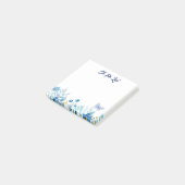 フラワーブルー水彩To-Doリストメモ帳 ポストイット (アングル)