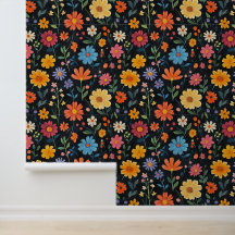 フラワーブロッサムパターンチョークスケッチブラックバックグ