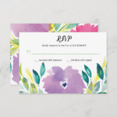 フラワーブロッサムRSVPカード 招待状 (正面/裏面)