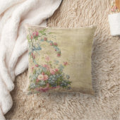 フラワーブークオンブラウン動揺して クッション (ブランケット)