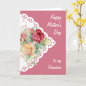 フラワーブーケおばあちゃんの母の日 カード (黄色い花)