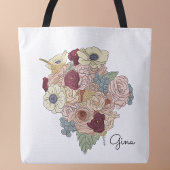 フラワーブーケかわいらしクロスボディトートバッグ トートバッグ