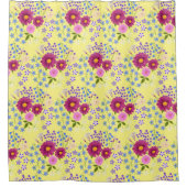 フラワーブーケとダリア シャワーカーテン (正面)