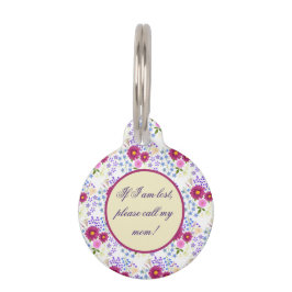 フラワーブーケウィズダリアホワイトペット用名札 ペット　ネームタグ