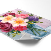 フラワーブーケウォーターカラー絵を描フローラ ポスター (角)