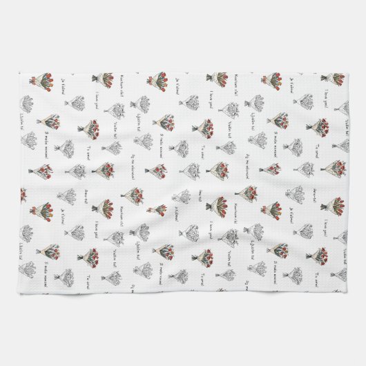 フラワーブーケキッチンタオル キッチンタオル (横)