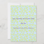 フラワーブーケデイジーメドウペリウィンクルレモン誕生 案内状 (裏面)