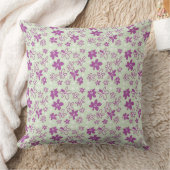 フラワーブーケデイジーメドウミントバイオレットホワイト クッション (ブランケット)