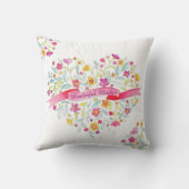 フラワーブーケハートアートワンダーマザーピロー クッション (裏面)