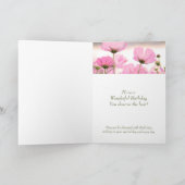 フラワーブーケパストーズ妻の誕生日カード カード (内部)