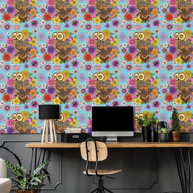 フラワーブーケフクロウ 壁紙 (クリエイターアップロード済み)