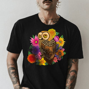 フラワーブーケフクロウ Tシャツ