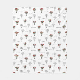 フラワーブーケフリースブランケット フリースブランケット