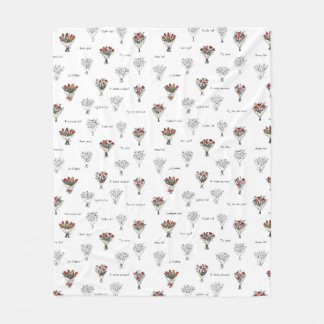 フラワーブーケフリースブランケット フリースブランケット