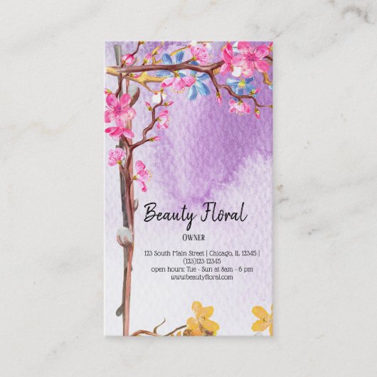 フラワーブーケフローリスト 名刺 (正面)