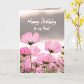 フラワーブーケ叔母誕生日クリスチャン カード (黄色い花)