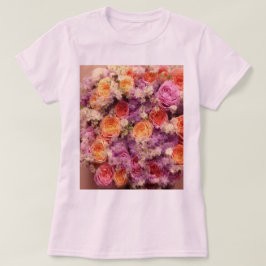 フラワーブーケ女子ピンクTシャツ Tシャツ