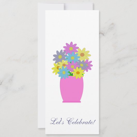 フラワーブーケ引っ越し祝いパーティーパーティの招待状 招待状 (裏面)