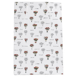 フラワーブーケ抱き枕 ミディアムペーパーバッグ