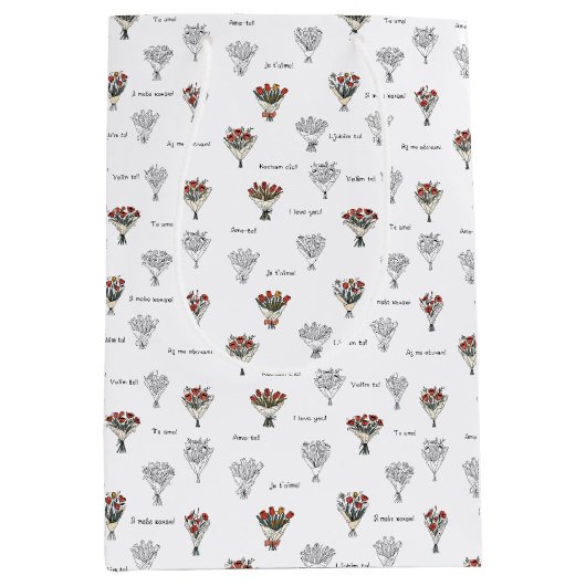 フラワーブーケ抱き枕 ミディアムペーパーバッグ (正面)