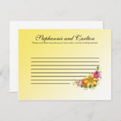 フラワーブーケ結婚の書き込み可能アドバイスカード アドバイスカード (正面/裏面)