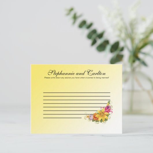 フラワーブーケ結婚の書き込み可能アドバイスカード アドバイスカード (スタンド正面)