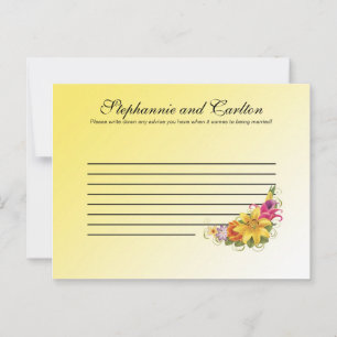 フラワーブーケ結婚の書き込み可能アドバイスカード アドバイスカード