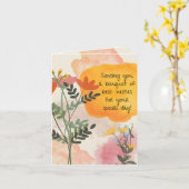 フラワーブーケ誕生日カード カード (黄色い花)