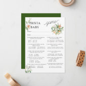 フラワーブーケ赤ちゃんシャワートリビアガム ノートカード (正面/裏面インサイチュ)