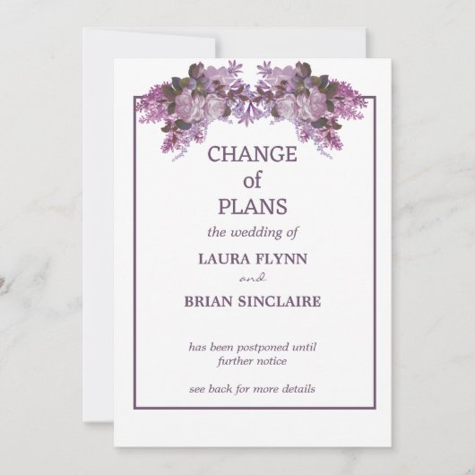 フラワーブーケ ウェディング 延期 保存 日付 シーズンカード (正面)