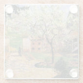 フラワープラムの木、エラグニーカミーユピサロ ガラスコースター (裏面)