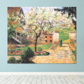 フラワープラムの木、エラグニーカミーユピサロ キャンバスプリント (インサイチュ (ウッドフロア))