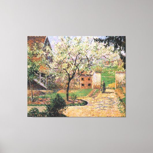 フラワープラムの木、エラグニーカミーユピサロ キャンバスプリント (正面)