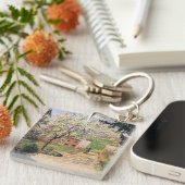 フラワープラムの木、エラグニーカミーユピサロ キーホルダー (正面右)