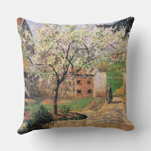 フラワープラムの木、エラグニーカミーユピサロ クッション (裏面)