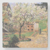 フラワープラムの木、エラグニーカミーユピサロ ストーンコースター (正面)