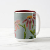 フラワープリントコーヒーマグ ツートーンマグカップ (正面右)
