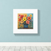 フラワープリント キャンバスプリント (インサイチュ (ウッドフロア))