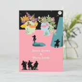 フラワーヘアヘッドブラックピンクミュージシャン結婚ズ 招待状 (スタンド正面)