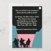 フラワーヘアヘッドブラックピンクミュージシャン結婚ズ 招待状 (裏面)