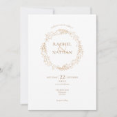 フラワーヘイロー ローレルリース 結婚式 写真 招待状 (正面)